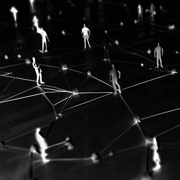 A network of connected figures — the FRAC & Co collective